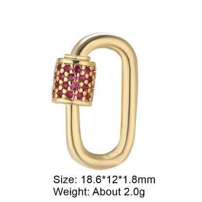 simple style round copper plating inlay zircon 18k gold plated white gold plated jewelry accessories