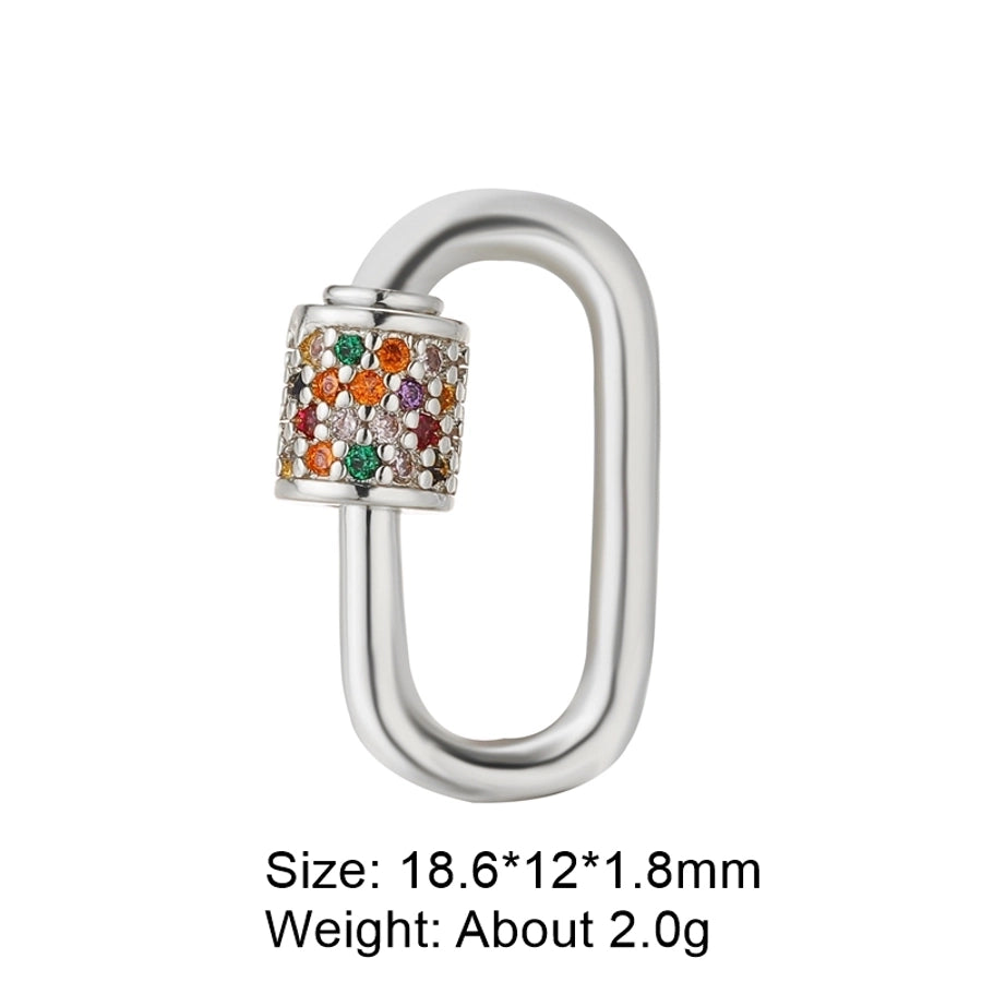 simple style round copper plating inlay zircon 18k gold plated white gold plated jewelry accessories