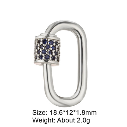 simple style round copper plating inlay zircon 18k gold plated white gold plated jewelry accessories