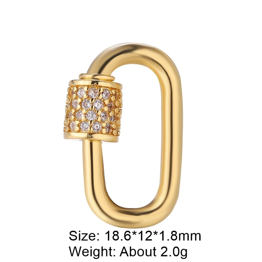 simple style round copper plating inlay zircon 18k gold plated white gold plated jewelry accessories