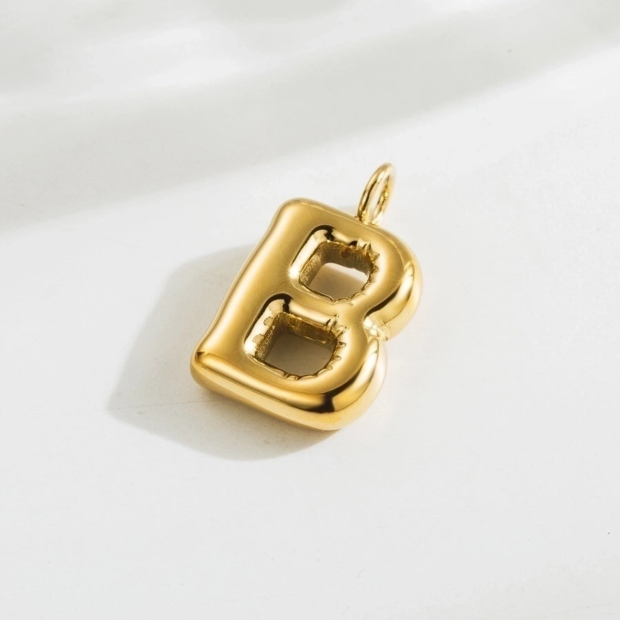 1 Piece 14.3*17.8mm Hole 3~3.9mm Stainless Steel 14K Gold Plated Letter Polished Pendant