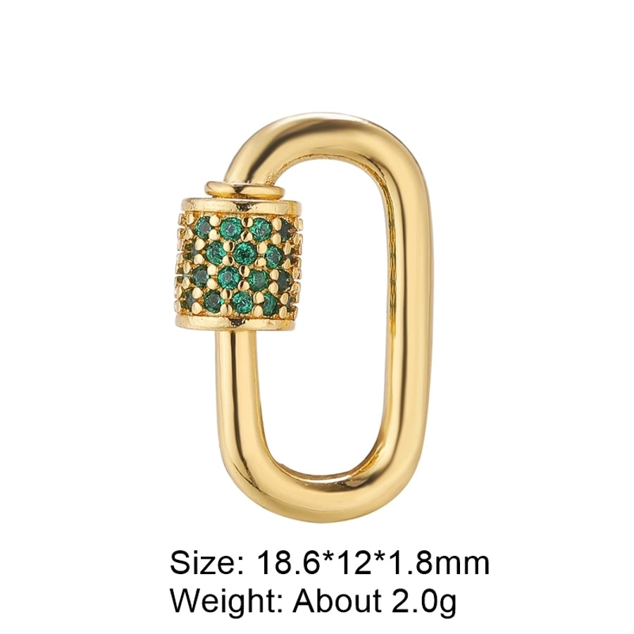 simple style round copper plating inlay zircon 18k gold plated white gold plated jewelry accessories